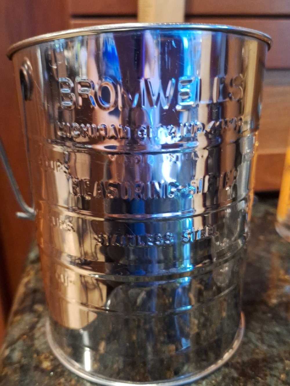 Vintage Bromwells Stainless Steel Sifter - Shiny Silver Baking Tool